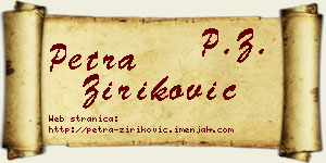 Petra Ziriković vizit kartica